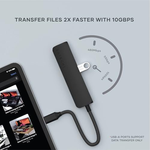 Satechi 4-in-1 USB-C Hub Multiport Adapter – Enhance Your Connectivity with 4 K HDMI Output, Dual USB 3.0 Ports, and a Sleek Black Design for Mac Book & Chromebook Users – Perfect for Remote Work and Media Streaming