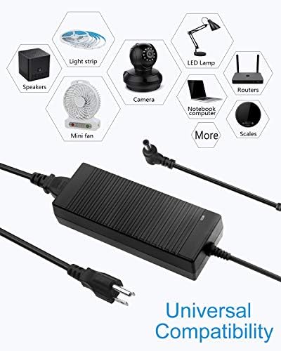 12 V 10 A High-Efficiency Power Supply Adapter – 120 W AC to DC Converter for LED Strip Lighting, CCTV Systems, and 3 D Printing – Global 100-240 V Compatibility with 5.5 x 2.5 mm Output for Unmatched Reliability and Performance