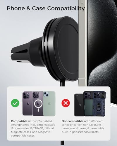 i Ottie Velox Magnetic Wireless Car Mount for Mag Safe i Phones 12-15 Series – Fast Charging, 360-Degree Rotation & Sleek Design for Ultimate Driving Convenience