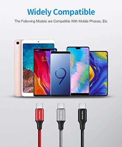 10-Foot Braided USB C Cable Trio – Fast Charging 3 A – Perfect for i Phone 16/15 Pro Max & Samsung Galaxy S Series – Durable Design for Home, Office, and Travel – Ultimate Compatibility & Efficiency in Charging and Data Transfer