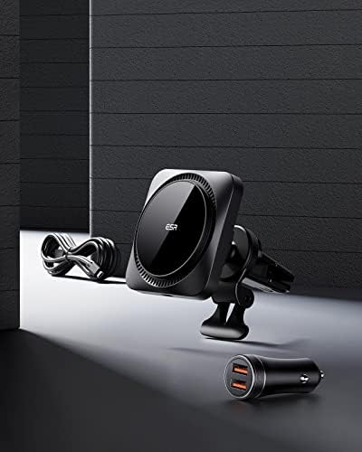 Revolutionize Your Drive with the ESR 15 W Mag Safe Car Mount Charger – Fast Wireless Charging for i Phone 12-16, Featuring Cryo Boost for Optimal Cooling, Apple-Certified Magnetic Phone Charger for Effortless Compatibility and Enhanced Performance on the Go