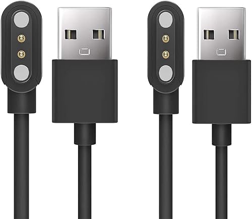 Universal Smart Watch Charger – 2 Pack Magnetic Fast Charging Cable for Enhanced Compatibility, 2.84 mm Pin Spacing, Secure Connection for All Smartwatch Models, Reliable Accessories for Active Lifestyles