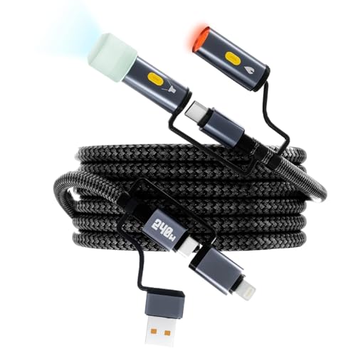 6-in-1 240W Multi USB C Cable with LED Lighting Ignition,USB-C Charging Cable Lightning Cable,Reverse Charging with USB-A Ports,Fast Charging Compatible for iPhone 16 Pro Max/Pad/Phones/Tablets/Laptop – Enhanced Compatibility and Speed 6-in-1 240W Multi USB C Cable with LED Lighting Ignition,USB-C Charging Cable Lightning Cable,Reverse Charging with USB-A Ports,Fast Charging Compatible for iPhone 16 Pro Max/Pad/Phones/Tablets/Laptop – Enhanced Compatibility and Speed