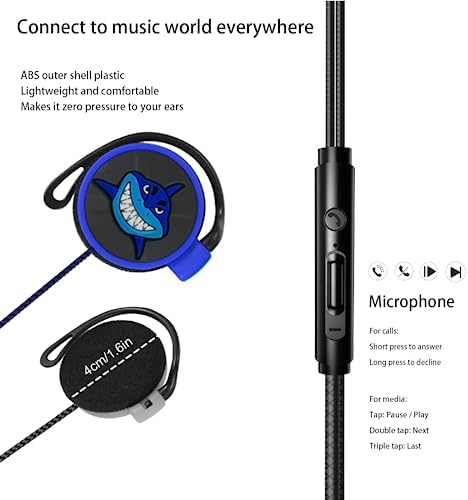 Vibrant Pink Over-Ear Kids Earbuds with Secure Earhooks – Perfectly Designed Audio Companion for Ages 3-8, Ideal for School, Home, and On-the-Go Listening with Universal 3.5 mm Compatibility for Phones and PCs