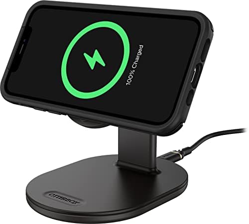 Otter Box Mag Safe Wireless Charging Stand – Sleek White Design for Fast Dual Device Charging – Effortlessly Power Your i Phone and Air Pods with Enhanced Stability and Style