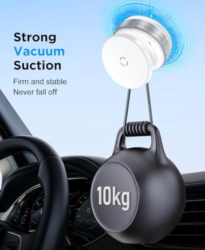 Beeasy for Magsafe Car Phone Holder, Upgraded 360°Adjustable Vacuum Suction [20X N56 Magnets], Phone Mount for Car/Gym/Smooth Surface, Cell Phone Holder for iPhone 16e 16 15 14 13 12 Pro Max, Black – Enhanced Compatibility and Speed