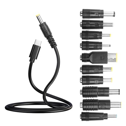 Ultimate 65 W USB-C to DC Adapter Cable with 10 Interchangeable Connectors – Universal Power Charging Solution for Laptops and Gadgets – Compact and Portable Design for Travel – Fast, Safe, and Versatile Charging for Multiple Devices – Compatible with Major Brands Including Dell, HP, Lenovo, and More – Efficient Power Transfer with Built-in PD Trigger Chip and Robust Cable Construction – Ideal for Laptops, Bluetooth Speakers, Routers, and Small Electronics – Perfect for On-the-Go Professionals and Tech Enthusiasts – Simplify Your Charging Needs with One Cable Solution – Lightweight and Easy to Carry for All Your Power Requirements