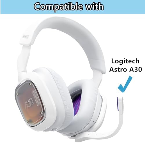 Transform Your Gaming Setup with Tai Zi Chang Qin Premium Earpads for Logitech G Astro A30 – Superior Comfort and Sound Isolation with Durable Protein Leather in Elegant White Finish – Effortless Installation and Enhanced Noise Reduction for Ultimate Gaming Immersion