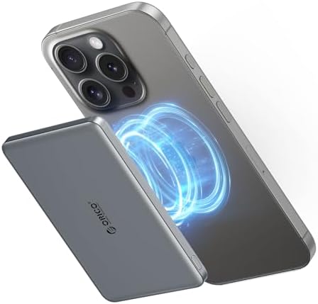 Ultra-Slim ORICO Kada Mag Safe 5000 m Ah Wireless Power Bank – Fast 20 W PD Charging with Type-C Cable – Essential Portable Charger for i Phone 12/13/14/15/16 Pro/Pro Max/Plus/Mini – Lightweight, Durable, and Magnetic Design for Effortless On-the-Go Power Solutions