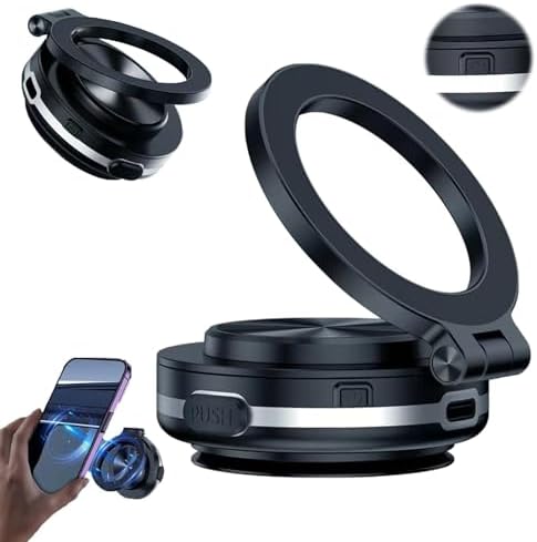 Revolutionize Your Driving with the Maggrip Pro 360 2.0: Ultimate 360° Rotatable Magnetic Car Phone Holder – Effortless Installation with Electric Suction Cup Technology for Any Smartphone – Secure, Durable, and Stylish Black Design for Enhanced Safety and Convenience