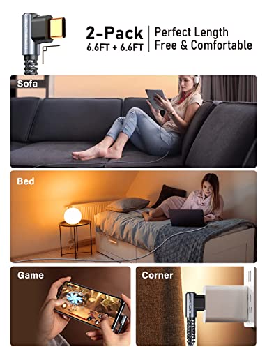Experience Unmatched Charging Versatility with MRGLAS 4-Pack USB C to USB C Cables – 60 W Fast Charge, Right Angle Design, Perfect for i Phone 16 Pro Max, Samsung S25, and i Pad Pro – Durable Gold-Plated Connectors and Multiple Length Options (10 FT, 6.6 FT, 3.3 FT, 1.6 FT) for Seamless Connectivity and Enhanced Durability – Elevate Your Power Delivery Game with Nylon Braided Cables for Optimal Performance and Reliability