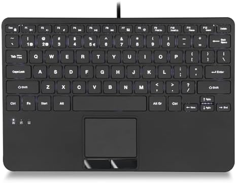 Revolutionize Your Workspace with the Perixx PERIBOARD-525 US Wired Mini USB Keyboard Featuring Touchpad – Compact Design with X Type Scissor Keys, Dual USB Hubs, and Optimal Compatibility for Enhanced Productivity