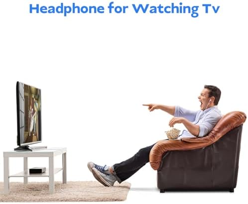 Extended Comfort Wired Earbuds with 6.5-Foot Cord and Integrated Volume Control – Perfect for TV and Laptop Use – Universal Compatibility for Superior Sound Quality in a Stylish Black Design