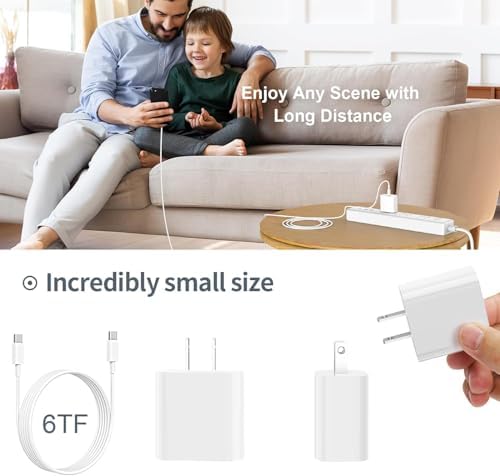 Ultra-Fast 20 W USB-C i Pad Pro Charging Bundle – 6 FT Type-C Cable & Compact Wall Adapter for i Pad Pro 11/12.9/10/A16/Mini 7/6/Air 13 – Enhanced Safety Features & Portable Design for Busy Lifestyles