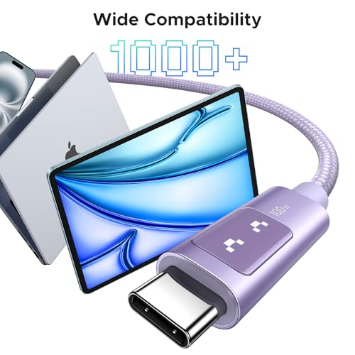 UGREEN Uno USB C to USB C Cable – 100 W Fast Charging with LED Display, 3.3 FT Length, Ideal for i Phone 16, Mac Book Pro, i Pad Pro, Galaxy S24 Ultra – High-Speed Data Transfer, Durable Design for Ultimate Convenience and Performance