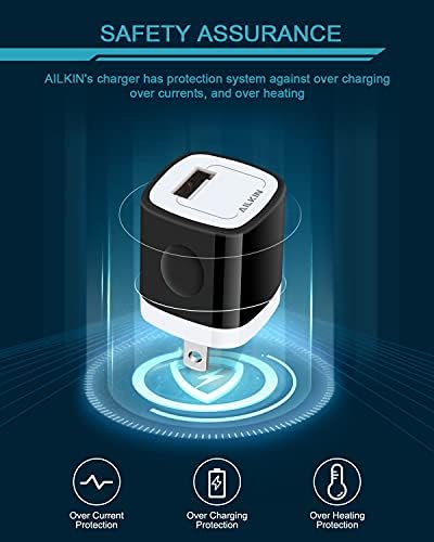 AILKIN 5-Pack USB Wall Charger Plug – Fast Charging Block for i Phone 16/15/14/13/12/11/XR/XS, i Pad Pro/Air – Universal 1-Port Power Adapter Charging Cubes for Home, Office & Travel – Lightweight, Durable & Efficient Charging Solution