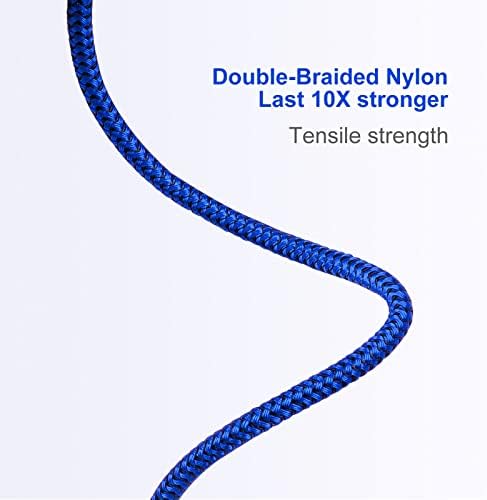 Heavy-Duty UYOUNG i Phone Charger Cable 3 Pack – 6 FT MFi Certified Nylon Braided USB to Lightning Fast Charging Cords for i Phone 14/13/12/11/SE/X/XS/XR/8/7/6/6 S & i Pad – Durable, Tangle-Free Charging Solution in Vibrant Red for Ultimate Convenience and Performance