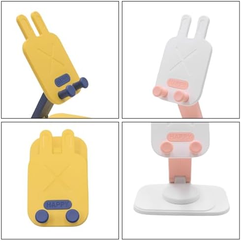 Cute Rabbit 2-Pack Foldable Phone Stand Holder: 360-Degree Adjustable Desk Accessory for All Smartphones – Stylish Functionality and Enhanced Compatibility for Everyday Use