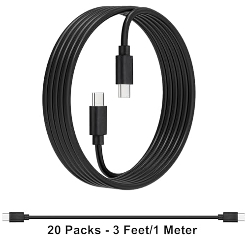Weishan 20-Pack USB C Fast Charging Cables – Premium 48 W PD Power Delivery Cords, 3.3 ft Length for Enhanced Device Compatibility and Speed, Ideal for i Phone, i Pad, Laptops, and More – Durable Multipack for Home, Office, and Travel Charging Solutions