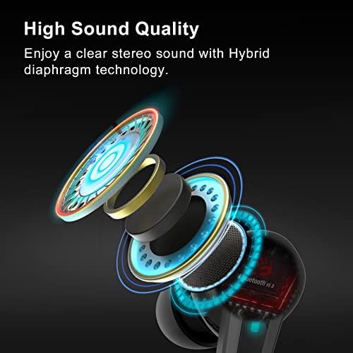 Elevate Your Audio Experience with Bloody M30 TWS True Wireless Earbuds – Bluetooth 5.0, 22-Hour Playtime, Low Latency for Gaming, Deep Bass Hybrid Diaphragm, IPX4 Waterproof Design, Lightweight Mini Charging Case – Perfect for Active Lifestyles and Seamless Connectivity