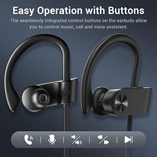 Ultimate Bluetooth 5.3 Waterproof Sports Earbuds – IPX7 Rated, 16-Hour Playtime, Noise Cancelling Mic, and Powerful Hi-Fi Bass for Active Lifestyles – Ideal for Gym and Running Enthusiasts
