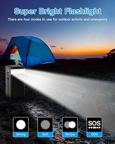 High-Capacity 60000 m Ah Power Bank with Dual Fast Charging Cables, 22.5 W Output, 7 Port Multi-Device Charger, Essential for Outdoor Adventures and Daily Use, Sleek Black Design with LED Flashlight for Emergencies – Ultimate Portable Charging Solution