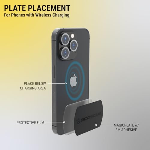 Scosche MRK2 PK-UB Universal Magnetic Phone Mount Metal Plate Kit – Essential Replacement for Secure Smartphone Holding in Vehicles – Enhanced Compatibility with All Devices & Cases – Pack of 2 Durable, Sleek Black Plates for Effortless Installation and Reliable Hands-Free Navigation