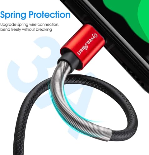 Cyven Premium 10 ft USB C Fast Charging Cable – 3-Pack High-Speed Type C Charger for Android Devices, Compatible with Samsung Galaxy S10, S9, S8 Plus – Enhanced Durability and Flexibility for Everyday Use