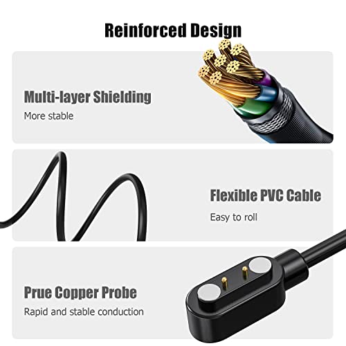 Universal Magnetic Smart Watch Charging Cable – 2 Pack High-Speed Charger for All Smartwatch Brands with 7.62 mm Pin Spacing – Durable, Efficient Power Solution for Seamless Connectivity and Enhanced Performance