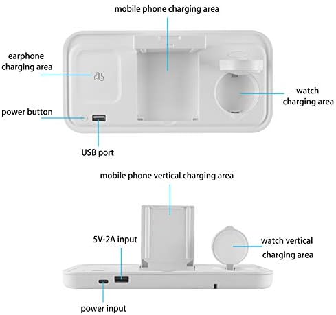 Multi-Device Qi-Certified Fast Charging Station – Versatile 4-in-1 Foldable Wireless Charger for i Phone, Apple Watch, and Air Pods Pro – Sleek, Portable Design for Home and Travel Use