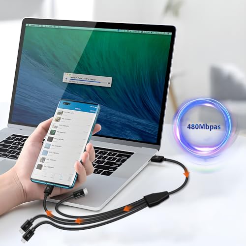 Herfair 6-Way Micro USB Splitter Cable – 4.92 FT Multi Charging Cord for Enhanced Device Connectivity and Fast Data Transfer – USB 2.0 Type A Male to 6 Micro USB Male Adapters – Universal Compatibility for Smartphones, Tablets, and More