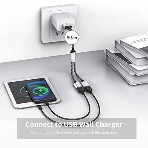 Fidioto 6.6 ft USB Extension Cable Splitter – Expand Your Connectivity with 1 Male to 4 Female Ports for Effortless Data Transfer and Charging – Ideal USB Hub Adapter for Printers, Keyboards, Flash Drives, Play Station, Laptops, and More, Ensuring Superior Compatibility and High-Speed Performance for All Your Peripheral Devices