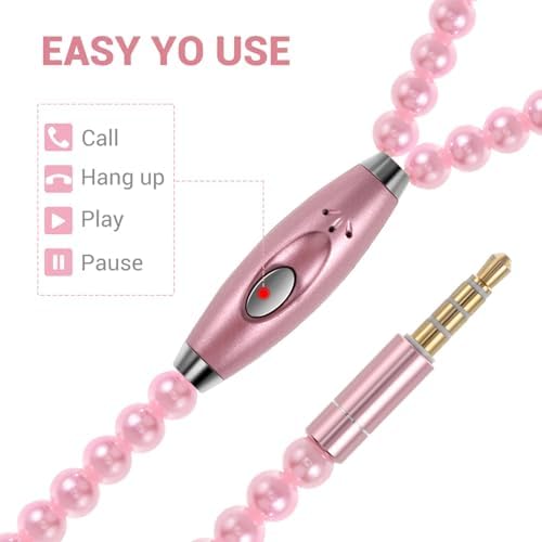Stylish Pink In-Ear Headphones with Mic – Fashionable Wired Earbuds for Girls and Women – Comfortable Sports Earphones with Remote Control for Seamless Connectivity and Enhanced Audio Experience