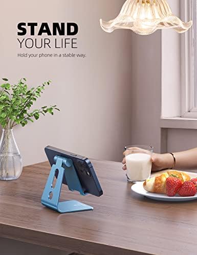 Lamicall Ergonomic Adjustable Smartphone Stand – Versatile Hands-Free Dock for i Phone 16, 15, 14, Plus, Pro Max, 13, 12, X, XS & All Android Phones (4-8″) – Sleek Black Finish with Anti-Slip Grip for Enhanced Efficiency and Comfort at Home or Office – Optimize Your Workspace with Customizable Viewing Angles and Superior Stability