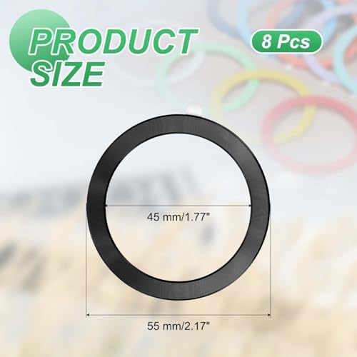 Enhance Your Wireless Charging Experience with PATIKIL 8-Piece Universal Magnetic Adapter Ring Set – Ultra-Thin Nickel-Iron Alloy Stickers for Optimal Phone Case Magnetization – Secure Your Device with Green Adhesive Rings for Car Mounts, Phone Grips, and Stands – Compatible with TPU/PC Cases, Easy Installation, Perfect for Tech-Savvy Users.