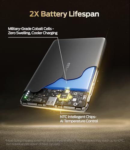MOVE SPEED 10,000 m Ah Magnetic Power Bank – Sleek Alloy-Design Portable Charger with Fast Charging for i Phone Models 12-16 – Essential Travel Accessory in Glacier Gray – Unmatched Durability and Style for On-the-Go Power Solutions