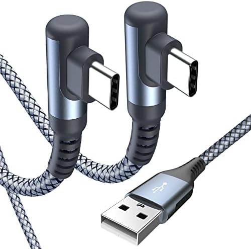 sweguard 10 FT Right Angle USB Type C Charger Cable – Durable Nylon Braided 2-Pack for i Phone 15/16 Pro Max & Samsung Galaxy Models – Enhanced Fast Charging & Tangle-Resistant Design for Ultimate Convenience and Performance