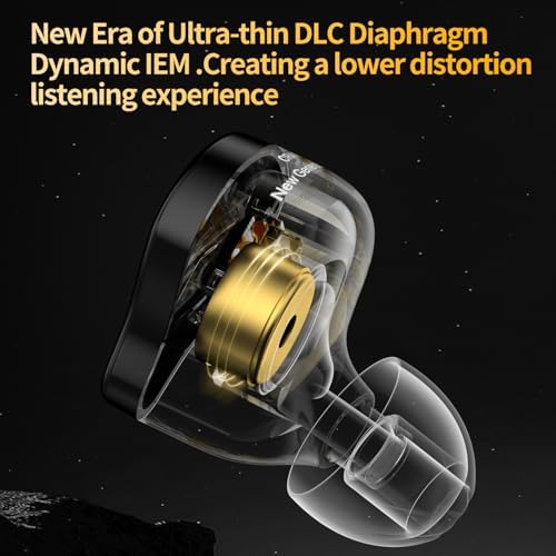 Professional CCA CRA PRO In-Ear Monitor Headphones – Unmatched Audio Clarity with Advanced DLC Diaphragm Dynamic Driver for Deep, Resonant Bass – Ideal for Musicians, DJs, and Sound Engineers – Ultra-Lightweight Design for Long-Term Comfort and Broad Device Compatibility for Studio and Live Performances