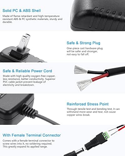 24 V 1 A Power Supply Adapter Dual Pack – Versatile AC to DC Transformer with 4.92 Ft Cord for CCTV Cameras, DC Motors & Water Pumps – High-Efficiency 24 W Output, Universal Compatibility, and Enhanced Performance for Reliable Device Operation