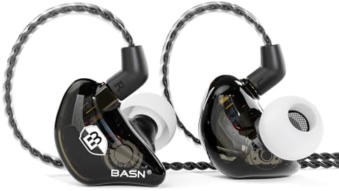 BASN Bsinger BC100 Professional In-Ear Monitor Headphones – Noise-Isolating IEM Earbuds for Musicians and Audiophiles with Universal Fit, Enhanced Compatibility, and Superior Sound Clarity in Sleek Blue Design
