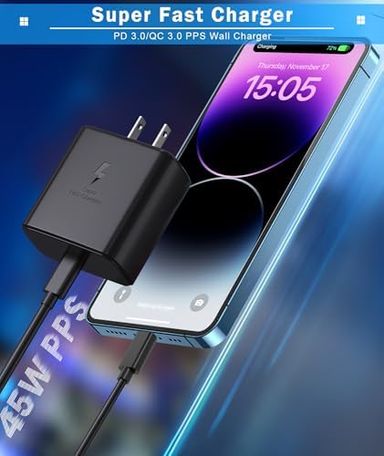 2025 Advanced 45 W Super Fast USB-C Charger with 6 FT Cable – Optimal Power Delivery for i Phone 16 Pro Max, 16 Plus, 15 Pro Max – Compact, Safe, and Efficient Wall Charger for Ultimate Device Performance