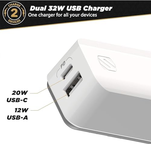 Scosche HPDC20-SP 20 W USB-C Fast Charger Mini Cube Wall Adapter – Ultra-Portable Power Delivery 3.0 for Swift Device Charging, 4 X Faster Charge Speed, Sleek Black Design for Enhanced Compatibility and Efficiency