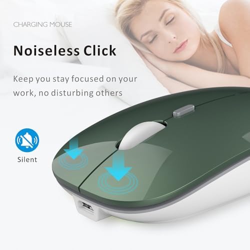 Uciefy Q5 Slim Rose Gold Wireless Mouse – Portable Optical Rechargeable Design with Silent Click, USB Receiver & Type C Adapter for Effortless PC, Laptop & Desktop Compatibility – Elevate Your Workspace with Style & Precision