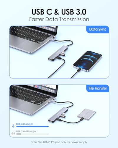 LENTION Rose Gold 8-in-1 USB-C Hub: Ultimate Connectivity for Mac Book Pro & Surface with 4 K HDMI, 100 W Power Delivery, and 5 Gbps Data Transfer – Perfect Accessory for Busy Professionals Seeking Efficiency and Style