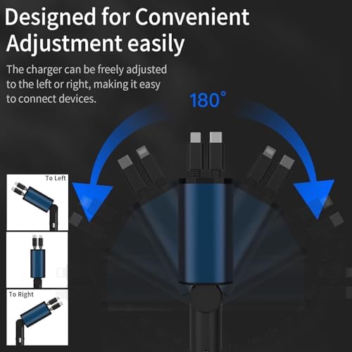 Ultimate 4-in-1 Retractable Car Charger for Galaxy & Pixel Devices – 60 W Fast Charging with Dual USB Ports and Tangle-Free Cable Design for Enhanced Convenience and Performance
