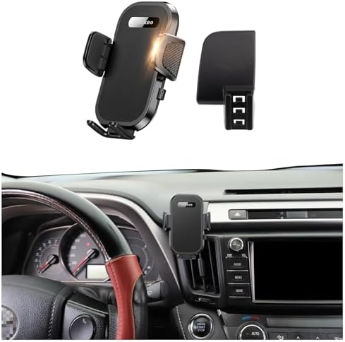 Premium Adjustable Car Phone Holder for Toyota RAV4 (2013-2018) – Versatile Cradle for 4 to 7-Inch Devices, Effortless Installation, 360-Degree Rotation, and Enhanced Safety Features for Hands-Free Navigation