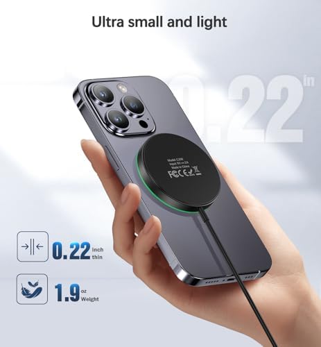 Magnetic Wireless Charging Pad – 15 W Fast Charger for i Phone 16/15/14/13/12 Series & Air Pods – Dual Port LED Indicator, Compact Design for Enhanced Convenience and Safety – 2 Pack White, Ideal for Home and Travel Use