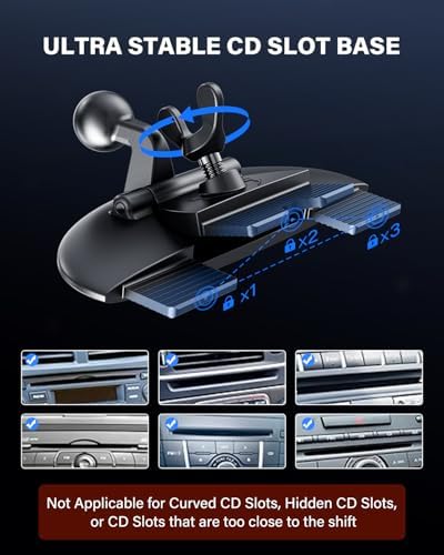 Mag Safe CD Slot Car Phone Holder – Ultimate 17 Magnet Magnetic Mount for i Phone 12-16 Series – Tool-Free Installation for Safe Hands-Free Navigation – Pop Grip Ring for Superior Stability – Essential Accessory for a Tidy Vehicle Interior
