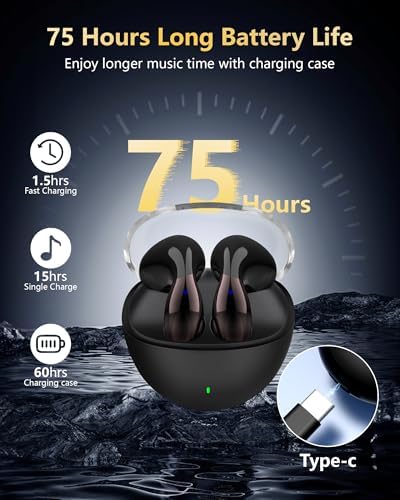 Discover Premium Bluetooth 5.3 Wireless Earbuds – 40 Hours of Playtime, IPX7 Waterproof for Active Lifestyles, High-Fidelity Sound with Built-in Microphone for Effortless Calling – Stylish White Finish for Ultimate Comfort and Versatility