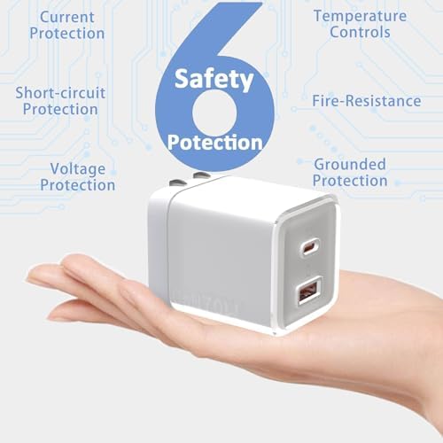 Ultra-Compact 70 W Ga N Dual USB-C Fast Charger – High-Efficiency Wall Adapter for Mac Book Pro/Air, i Pad Pro, Galaxy S23, Dell XPS 13, i Phone 16/15 Pro & Steam Deck – Rapid Charging with Universal Compatibility for Modern Devices